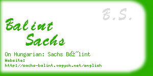 balint sachs business card
